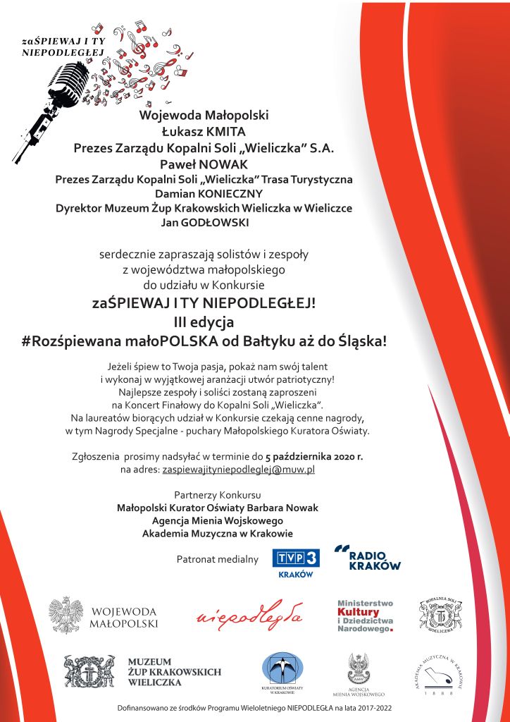 zaśpiewaj i ty niepodległej plakat konkursowy