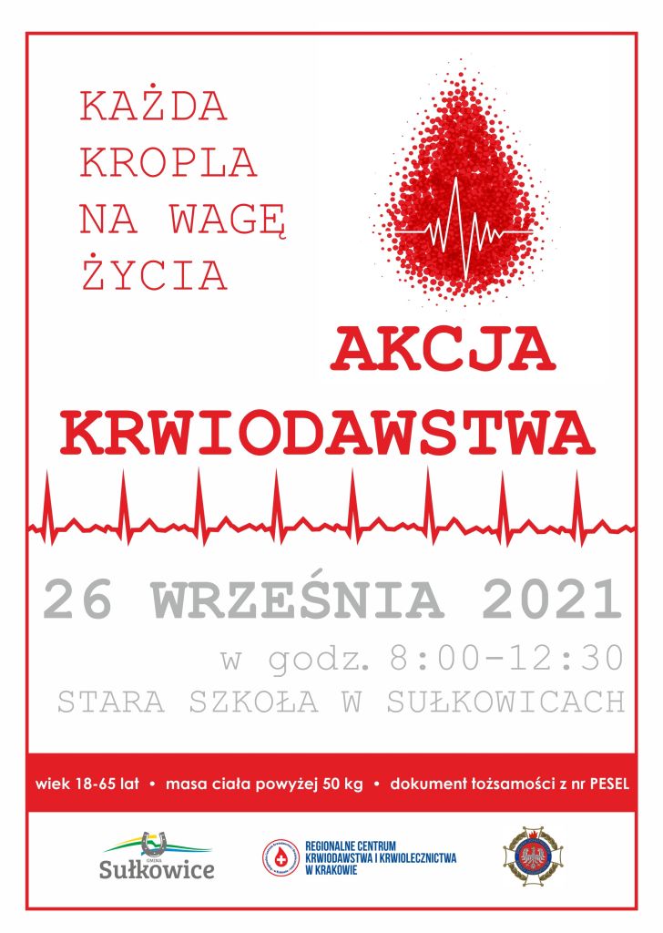 akcja krwiodawstwa wrzesień plakat