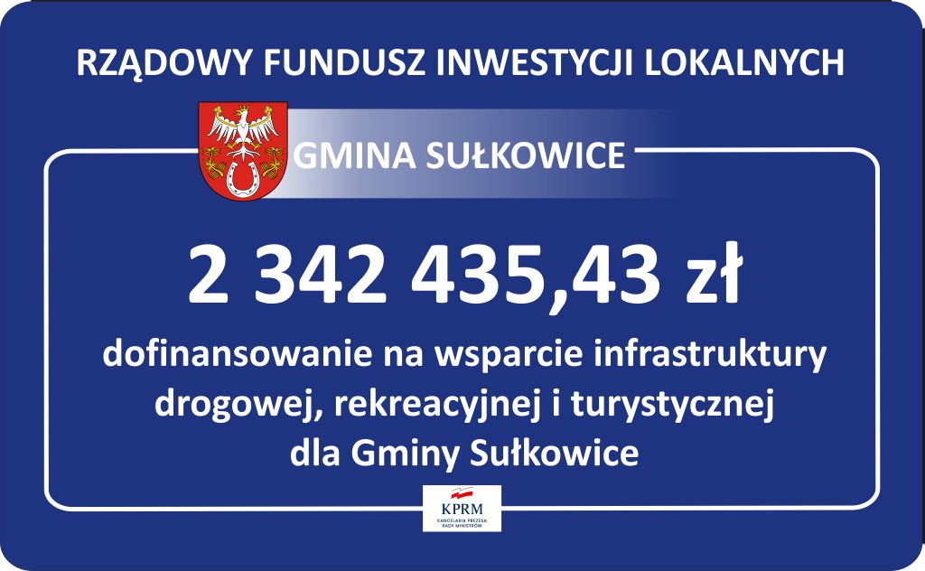 dofinansowanie dla gminy sułkowice z rządowego funduszu inwestycji lokalnych