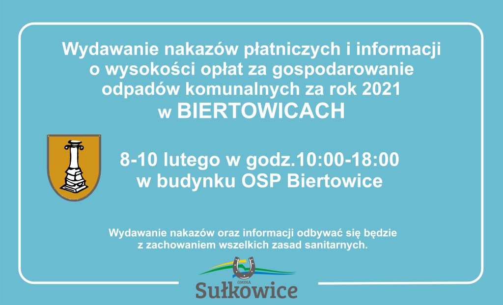komunikat wydawanie nakazów płatniczych herb biertowice