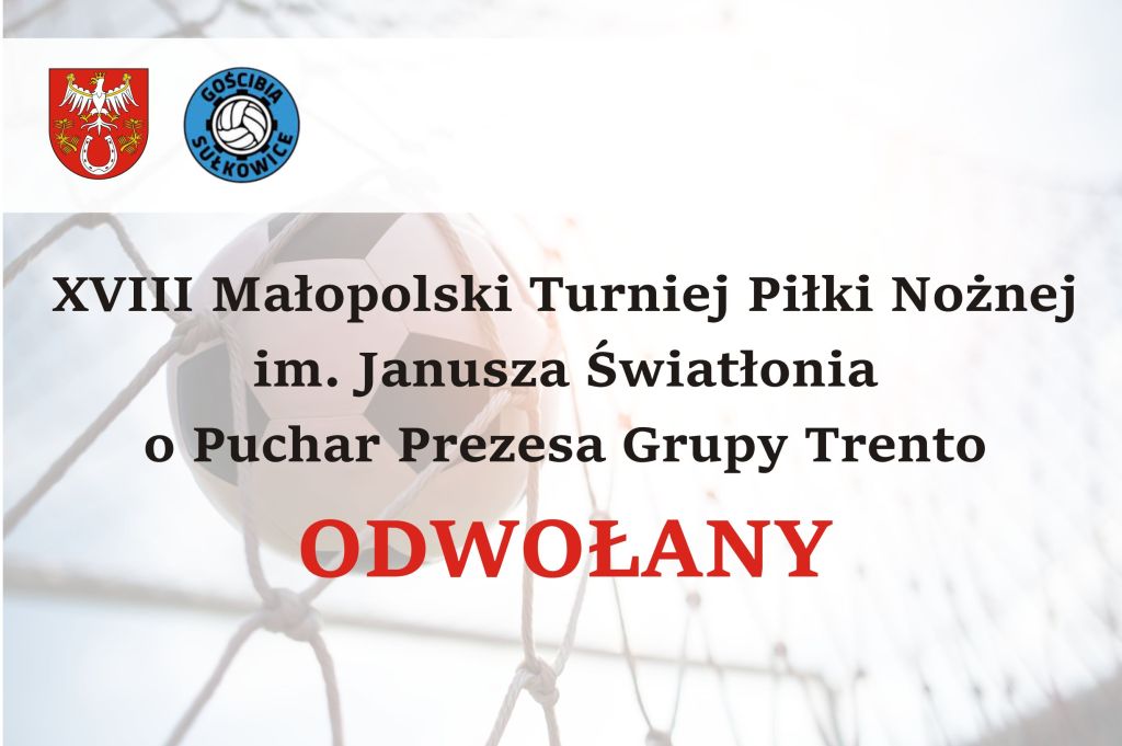odwołanie turnieju charytatywnego, grafika informacyjna