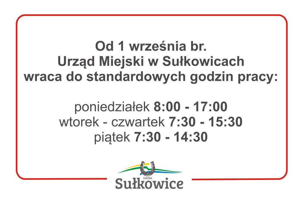 godziny pracy urzędu od 1 września