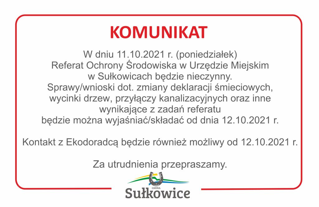 referat os nieczynny 11 października