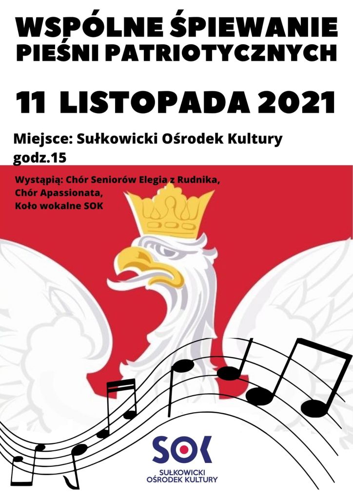 wspólne śpiewanie pieśni patriotycznych plakat