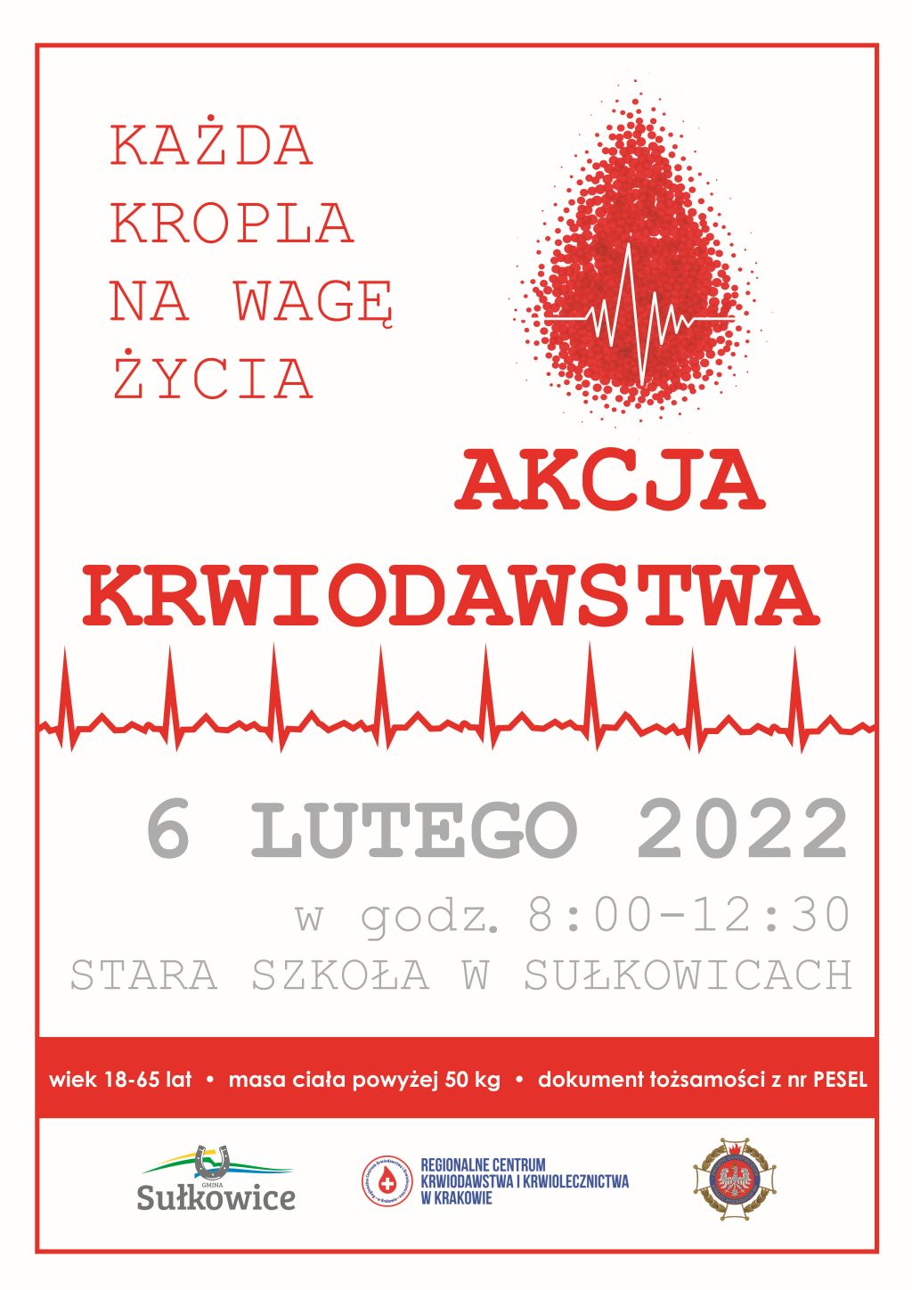 akcja krwiodawstwa luty 2022 plakat