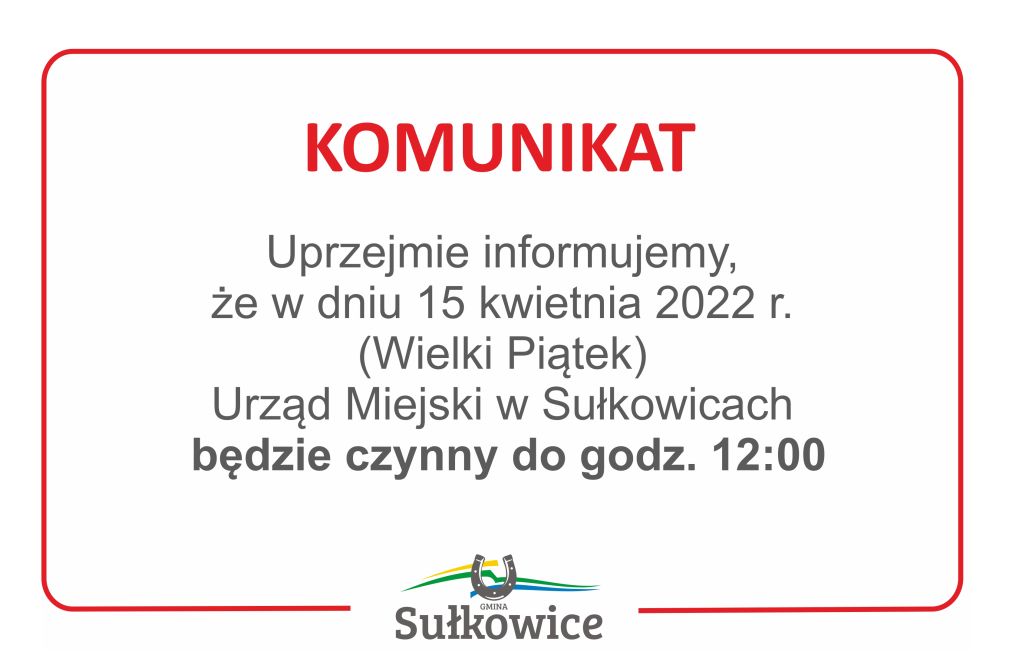komunikat wielki piątek