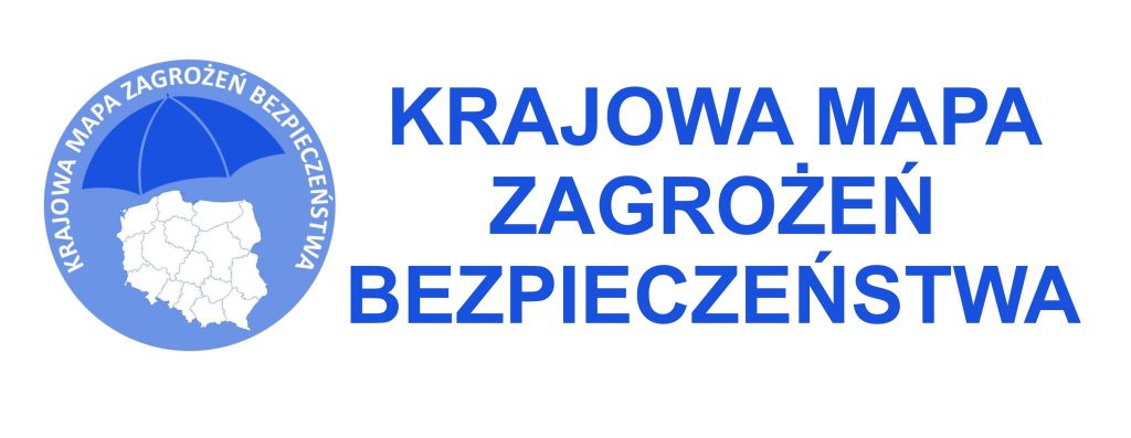 Krajowa Mapa Zagrożeń Bezpieczeństwa logo z Polską i parasolem