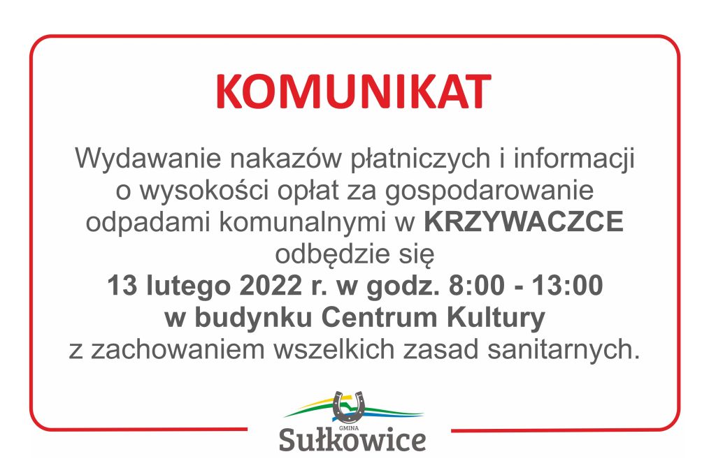 komunikat nakazy podatkowe krzywaczka