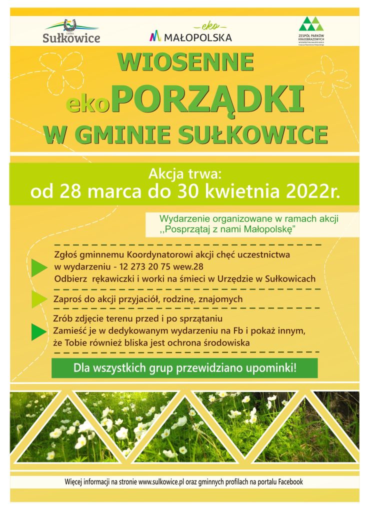 wiosenne ekoporządki w Gminie Sułkowice plakat