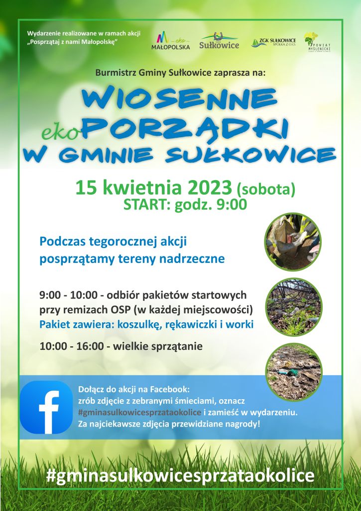 Wiosenne ekoPorządki w Gminie Sułkowice plakat wydarzenia