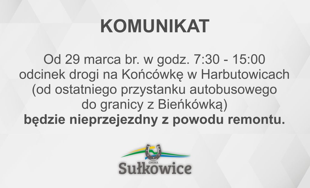 remont drogi na Końcówkę utrudnienia w przejeździe